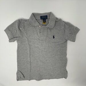 POLO Ralph Lauren 100% Cotton Grey Collared Shirt Sz 2T Pony Toddler Boys Preppy